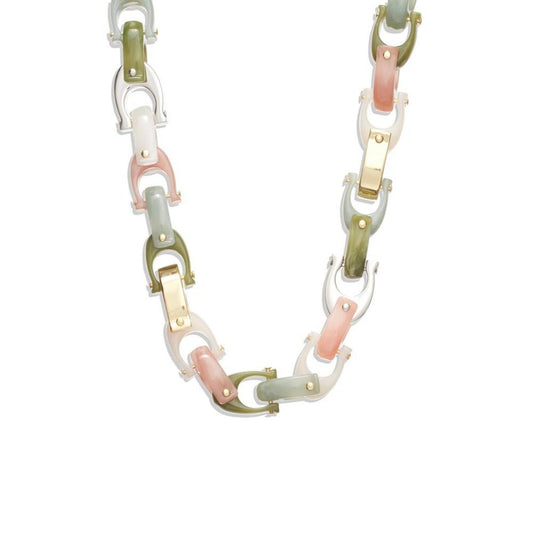 Two-Tone Signature Resin Collar Necklace