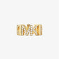 Precious Metal-Plated Brass Pavé Logo Ring