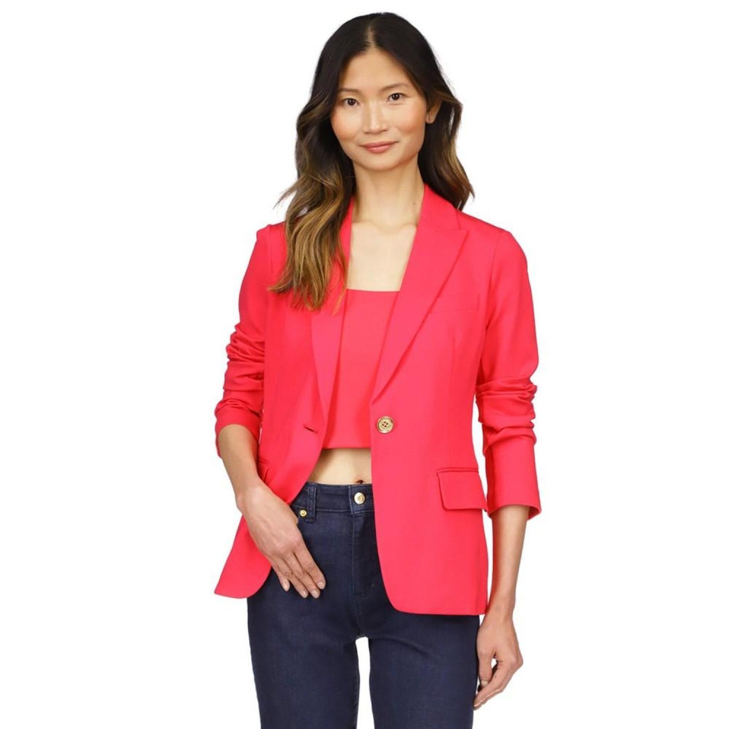 Petite Knit One-Button Blazer, Regular & Petite