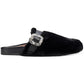 Cici Womens Faux Fur Buckle Slide Slippers