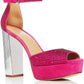 Porter Womens Faux Suede Rhinestone Platform Heels