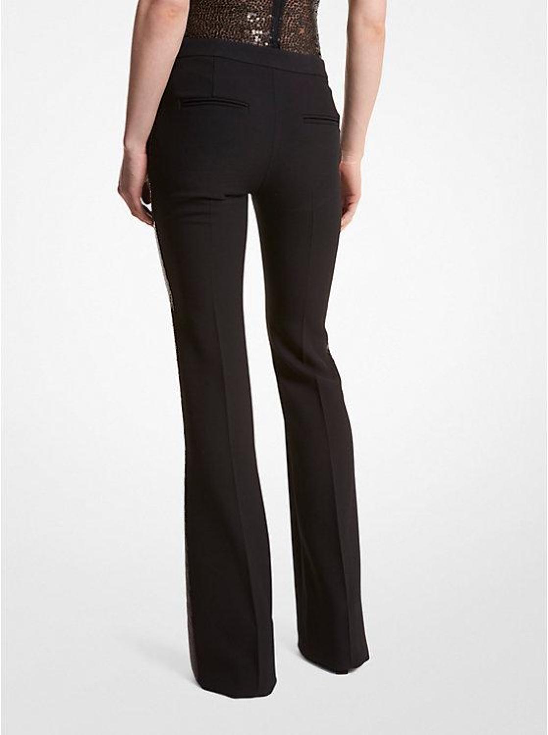 Haylee Hand-Embellished Sequin Double Crepe Sablé Trousers