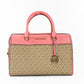 Michael Kors Travel Medium Tea Rose Signature PVC Duffle Crossbody Bag Women's Purse
