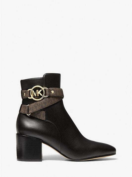 Rory Faux Leather and Logo Ankle Boot