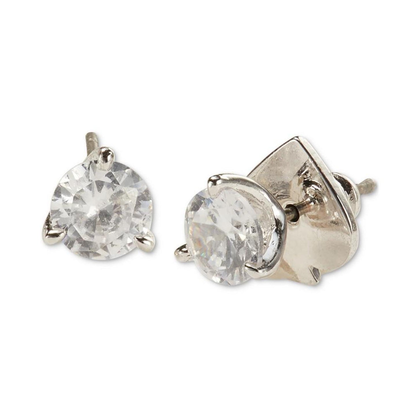 3-Prong Crystal Stud Earrings