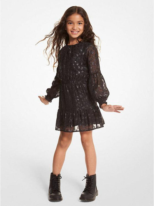 Leopard Fil Coupé Flounce Dress
