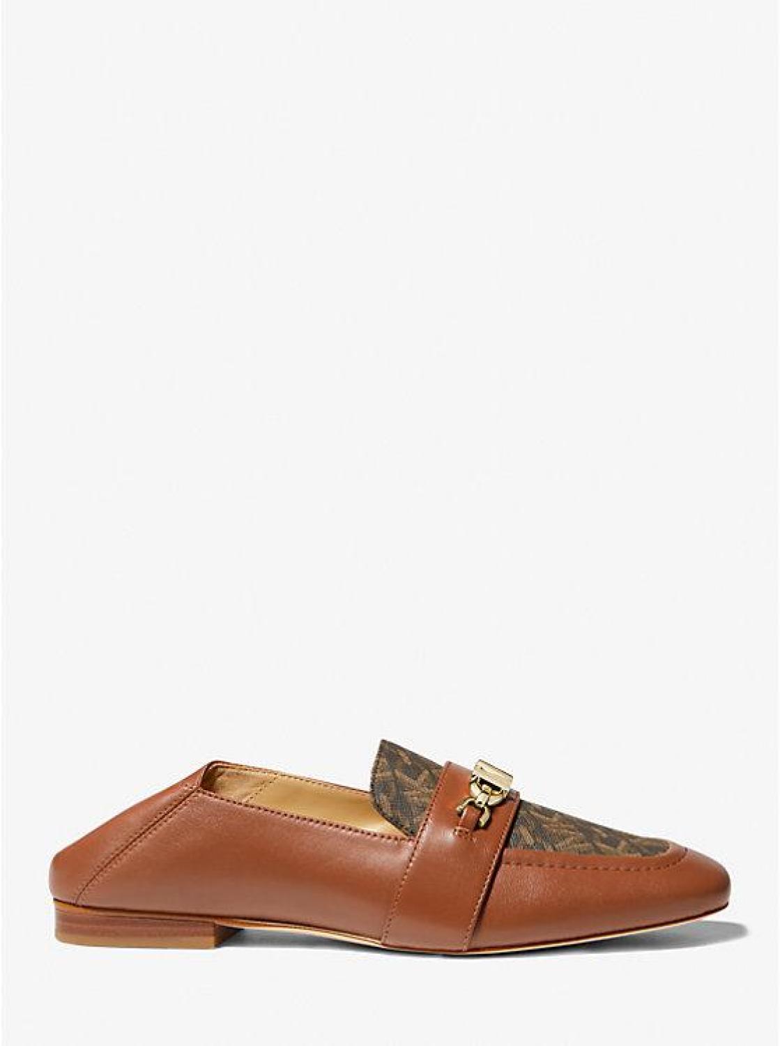 Tiffanie Leather and Empire Signature Logo Mule