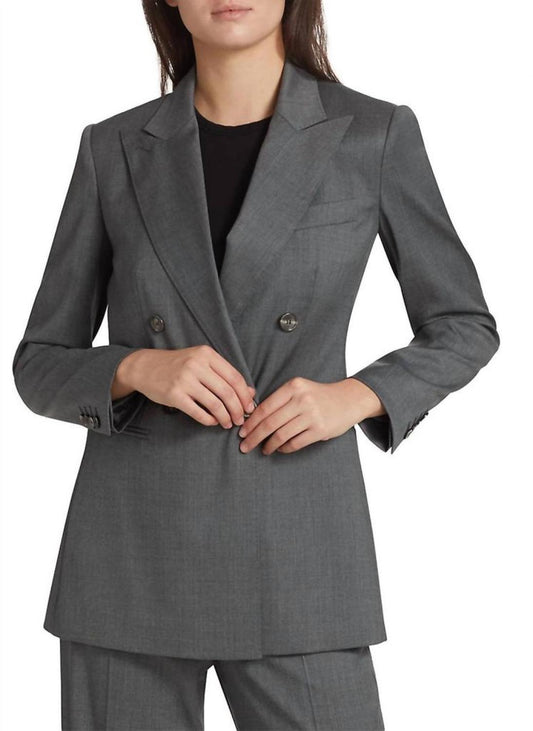 Abissi Double Breasted Jacket And Cesena Pant Suit In Grey