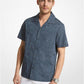 Printed Stretch Cotton Short-Sleeve Shirt