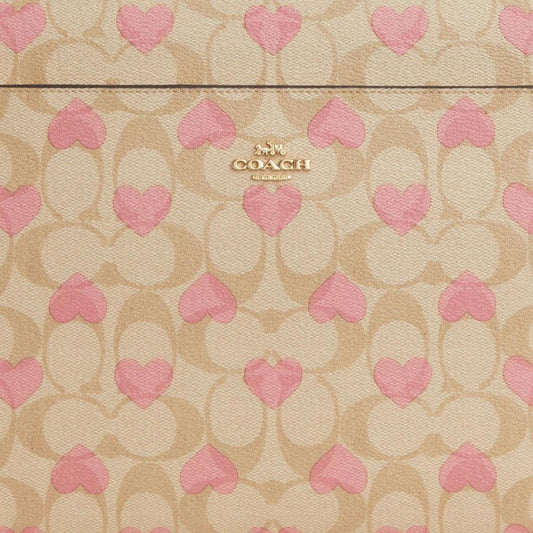 Coach Outlet Laptop Sleeve In Signature Canvas With Heart Print
