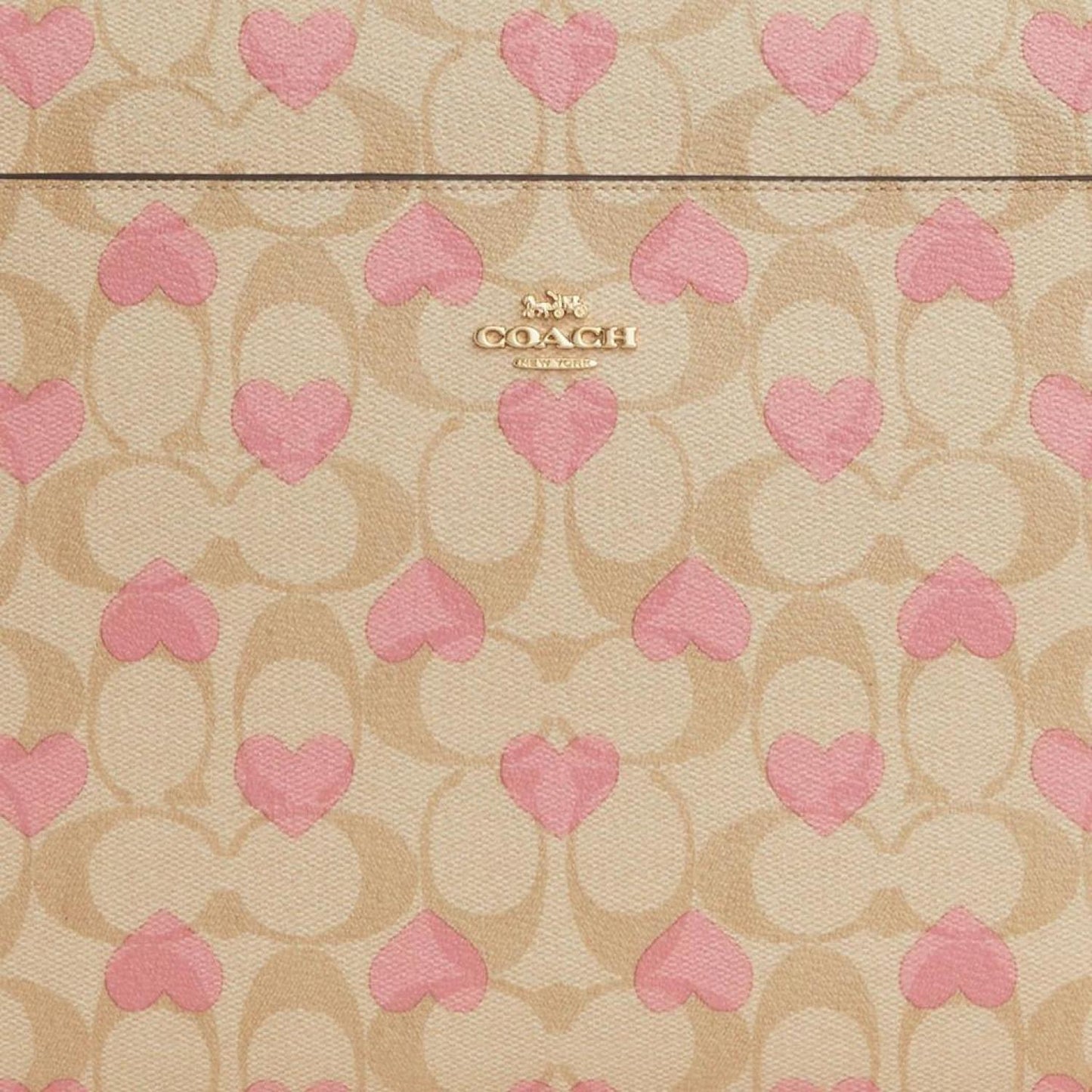 Coach Outlet Laptop Sleeve In Signature Canvas With Heart Print