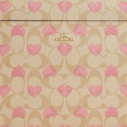 Coach Outlet Laptop Sleeve In Signature Canvas With Heart Print