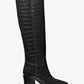 Loni Crocodile Embossed Leather Boot