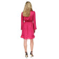Petite Jacquard Snakeskin-Print Ruffled Mini Dress