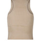 Michael Michael Kors Metallic Ribbed Stretch Cropped Tank Top