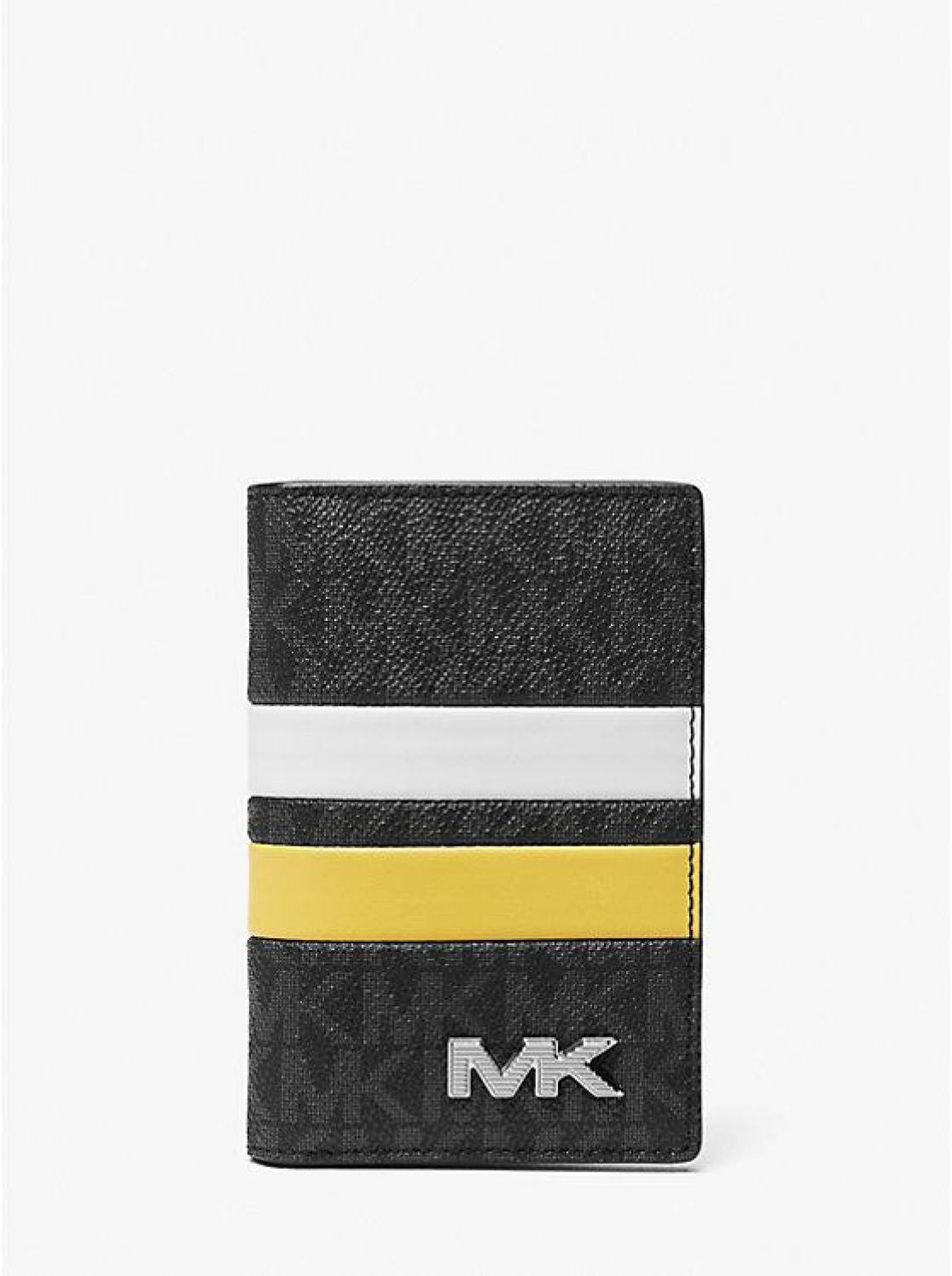 Signature Logo Stripe Bi-Fold Card Case