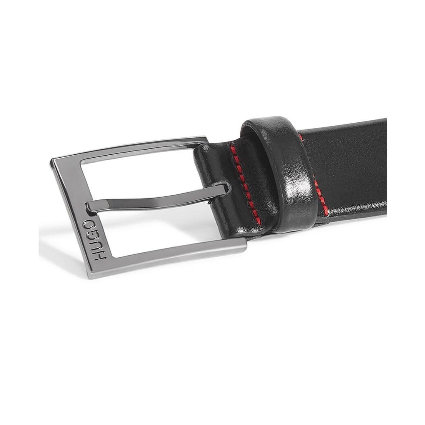 HUGO Men's Garney Plaque-Buckle Dress Belt