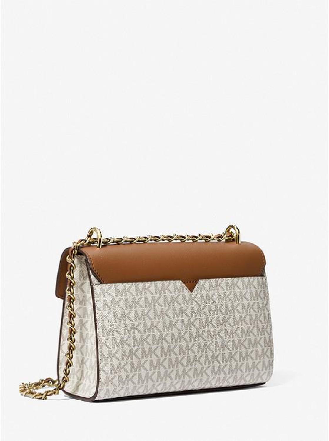 Rose Medium Logo and Faux Leather Shoulder Bag