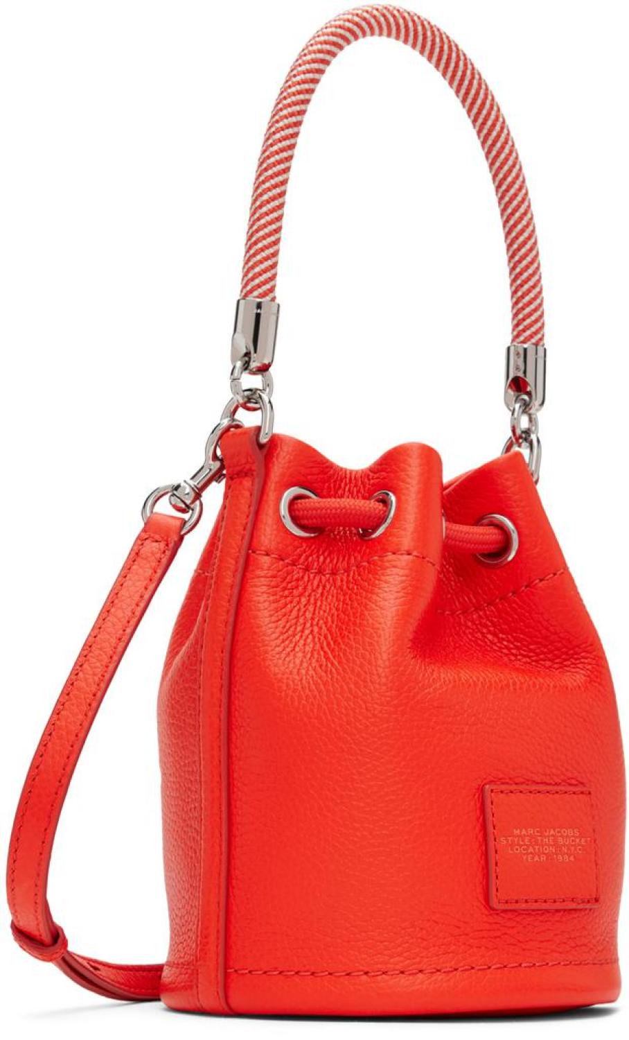 Orange 'The Leather Mini Bucket' Bag