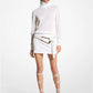Stretch Cotton Linen Gabardine Mini Skirt