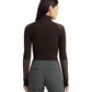 Faux Leather-Trim Ribbed Turtleneck