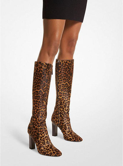 Carly Leopard Print Calf Hair Boot