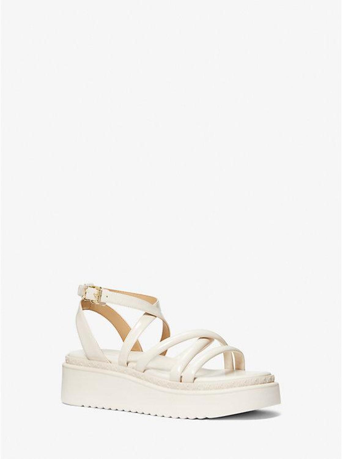 Issa Faux Patent Leather Flatform Sandal