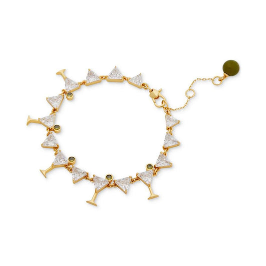 Gold-Tone Cubic Zirconia Martini Tennis Bracelet