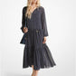 Polka Dot Georgette Tiered Midi Dress