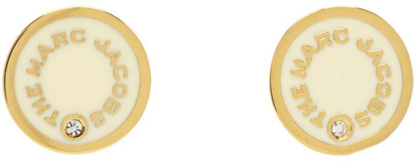 Beige 'The Medallion Studs' Earrings