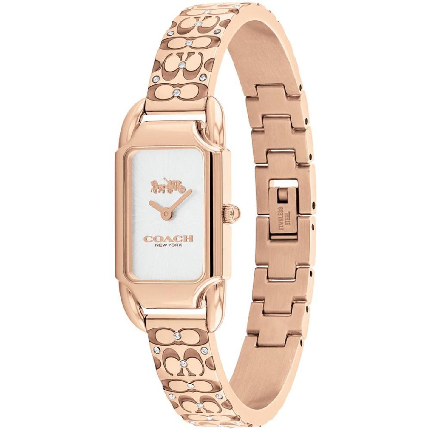 Women's Cadie Signature C Rose Gold-Tone Stainless Steel Bangle Watch, 28.5 x 17.5mm