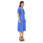 Petite Floral-Print Ruched Midi Dress
