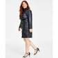 Plus Size Faux-Leather Wrap Dress