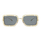 Square-Metal Frame Sunglasses