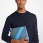 Cooper Logo Stripe and Faux Leather Wristlet