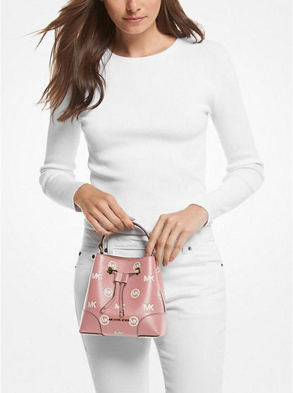Mercer Small Logo Embossed Leather Bucket Bag