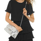 Womens Chiffon Tiered Fit & Flare Dress