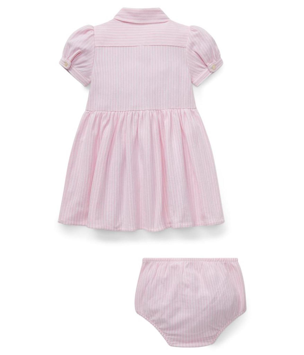 Striped Knit Oxford Dress (Infant)