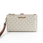 Michael Kors Jet Set Travel Signature Leather Large Double Zip Wristlet Women's Wallet