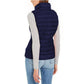 Down Fill Full Zip Removable Hood Puffer Vest in Navy Blue