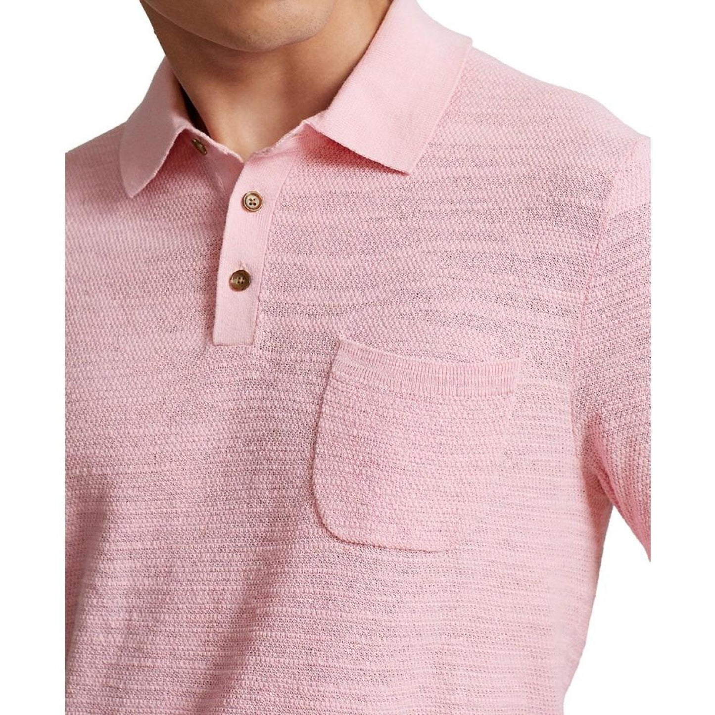 Men's Cotton-Linen Polo-Collar Sweater, Created for Macy's