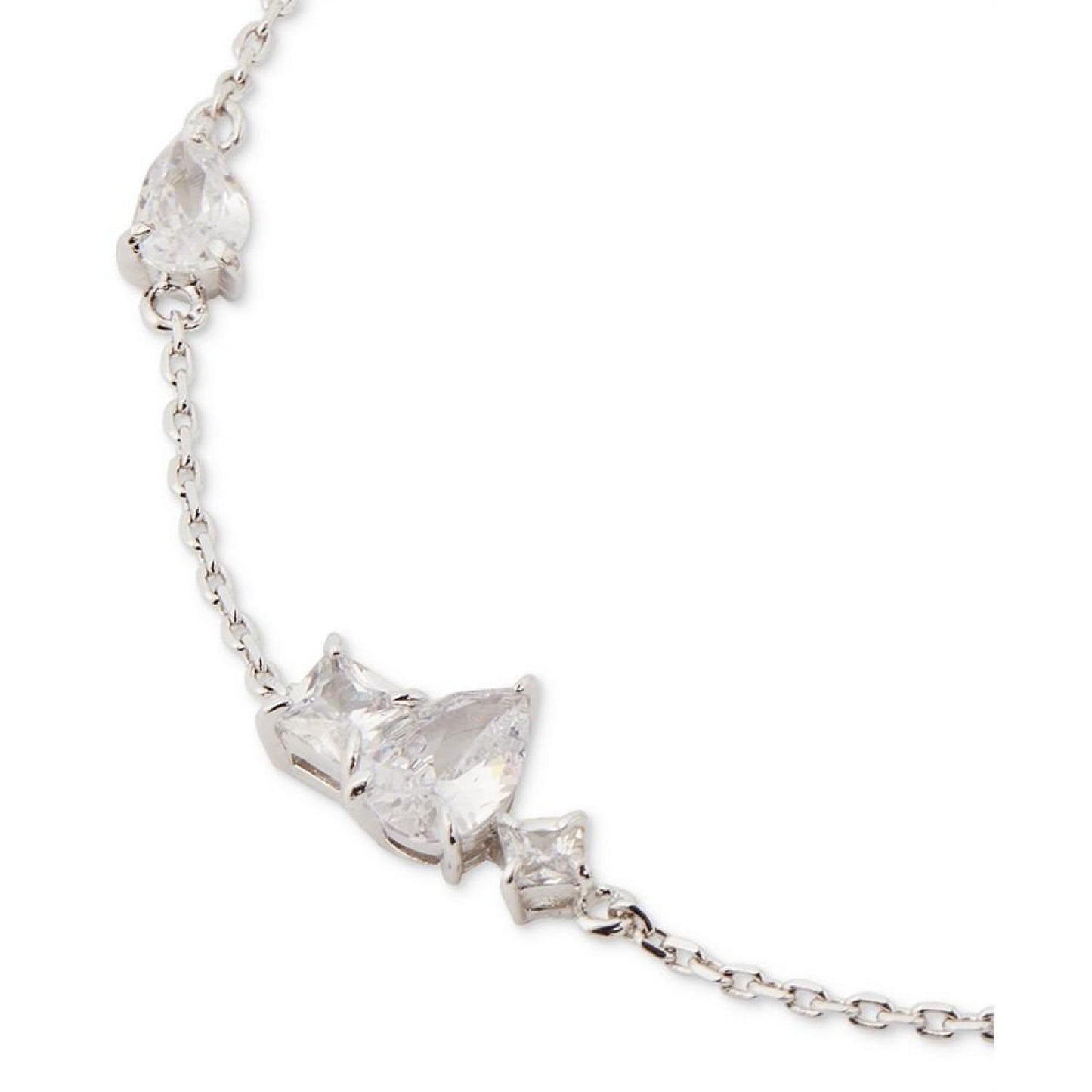 Silver-Tone Crystal Scatter Link Bracelet