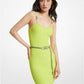 Ribbed Stretch Viscose Belted Bustier Dress