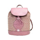 COACH Dempsey True pink Signature Jacquard Canvas Logo Patch Women's Backpack