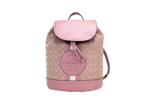 COACH Dempsey True pink Signature Jacquard Canvas Logo Patch Women's Backpack