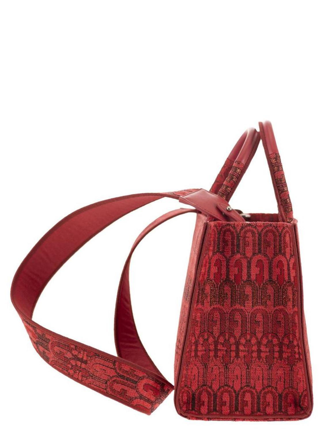Furla Patterned Arco Jacquard Small Tote Bag