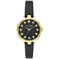 Women's Holland Quartz Three Hand Black Leather Watch 34mm