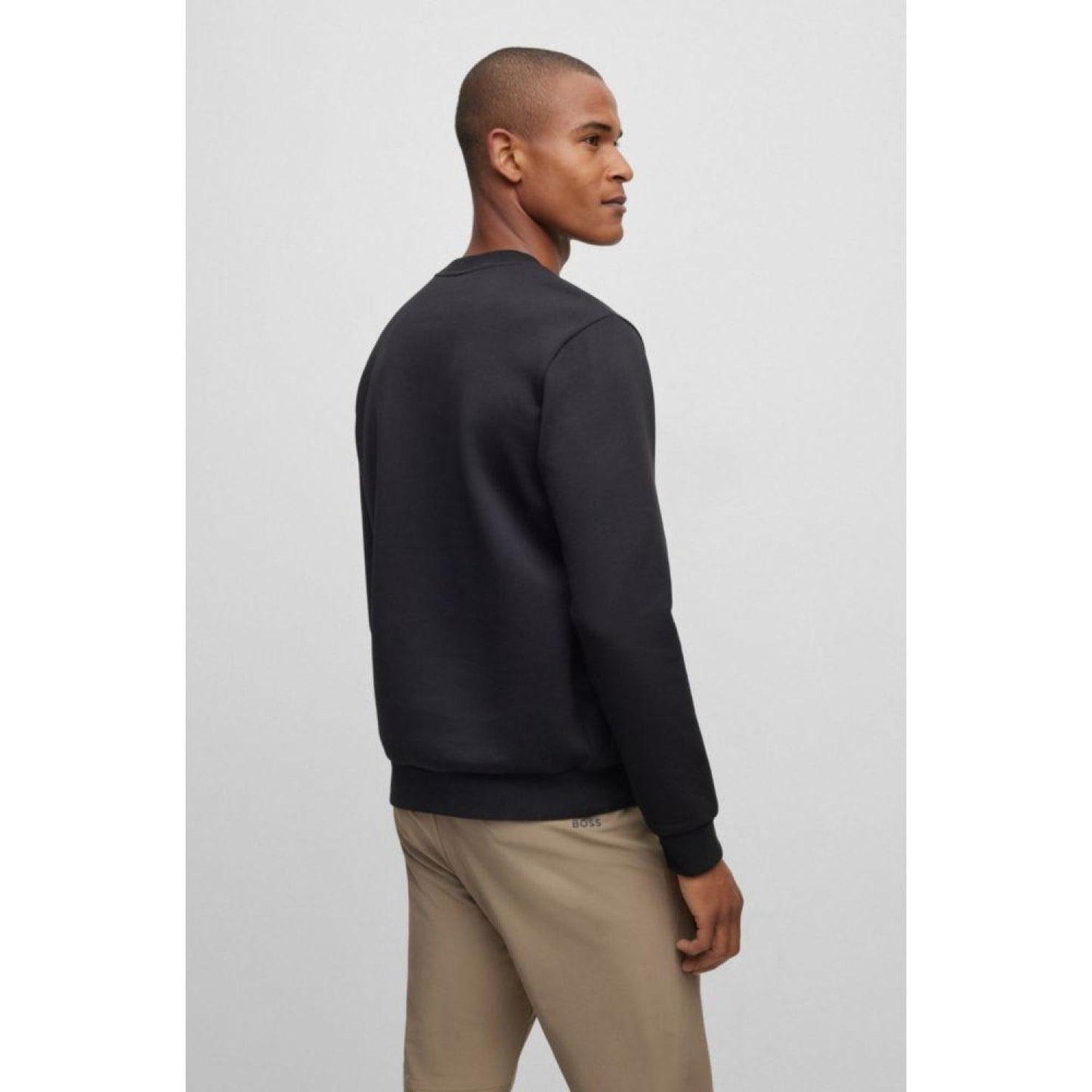 Cotton-blend sweatshirt with graphic logo stripe