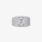 Precious Metal-Plated Sterling Silver Pavé Signet Ring