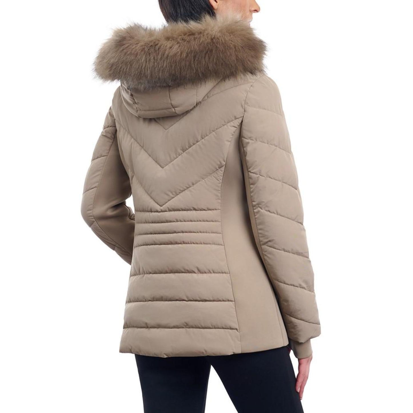 Women's Faux-Fur-Trim Hooded Puffer Coat, Created for Macy's